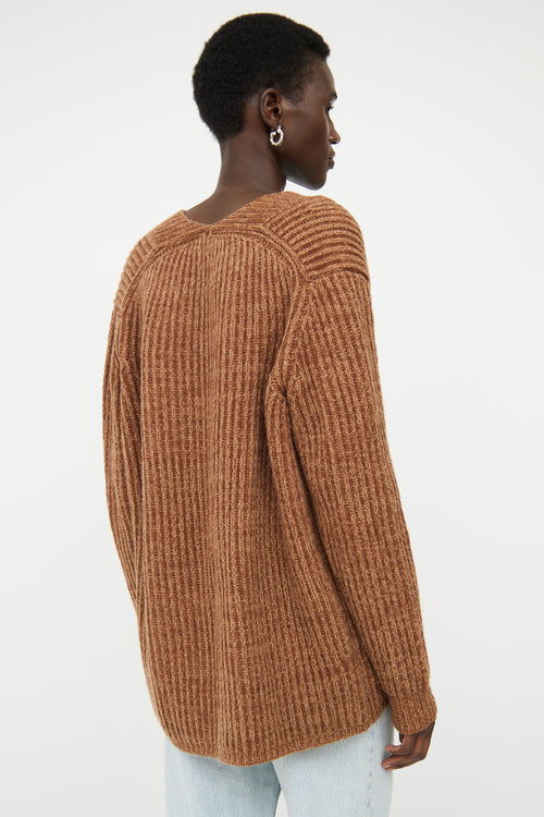 Acne Studios Brown Ribbed Wool Sweater