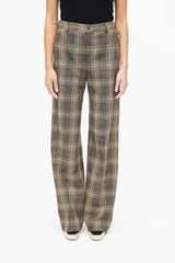 Acne Studios Brown Wool Plaid Trouser