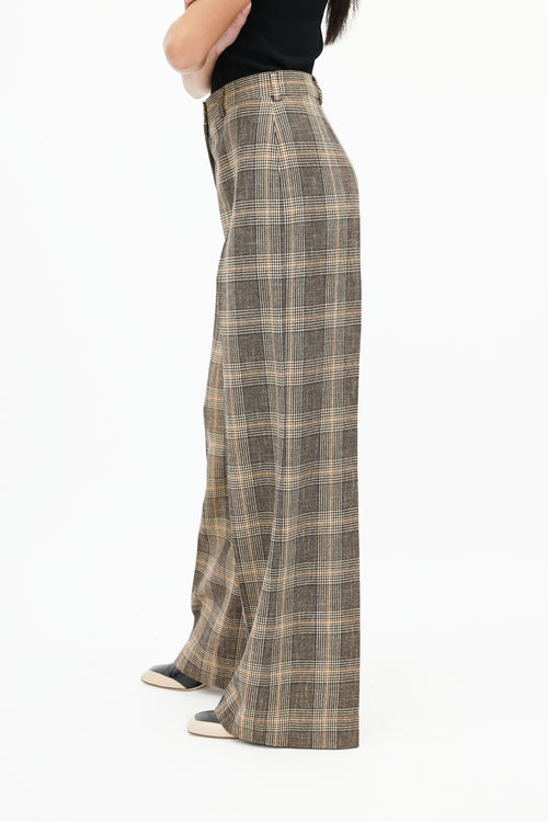 Acne Studios Brown Wool Plaid Trouser