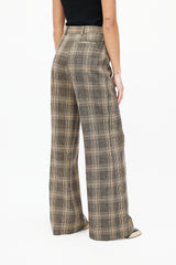 Acne Studios Brown Wool Plaid Trouser