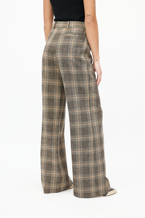 Acne Studios Brown Wool Plaid Trouser