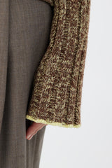 Acne Studios Green & Brown Wool Knit Top