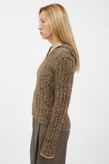Acne Studios Green & Brown Wool Knit Top