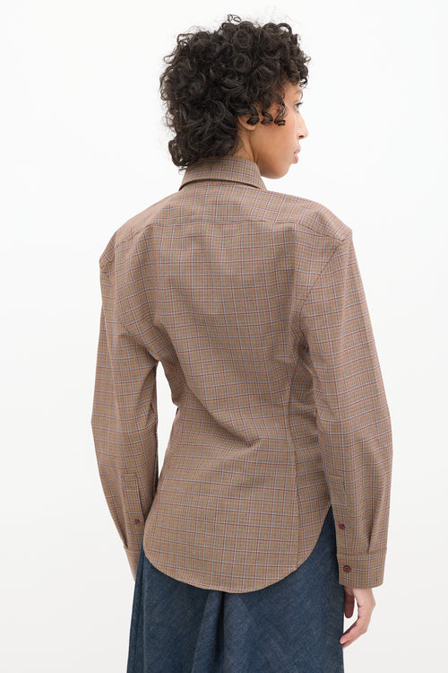 Acne Studios Brown Wool Tailored Check Shirt