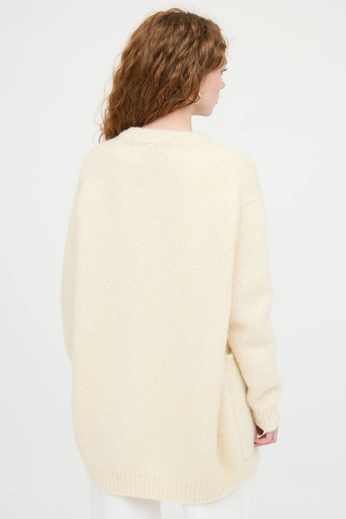 Wool Knit Open Front Cardigan