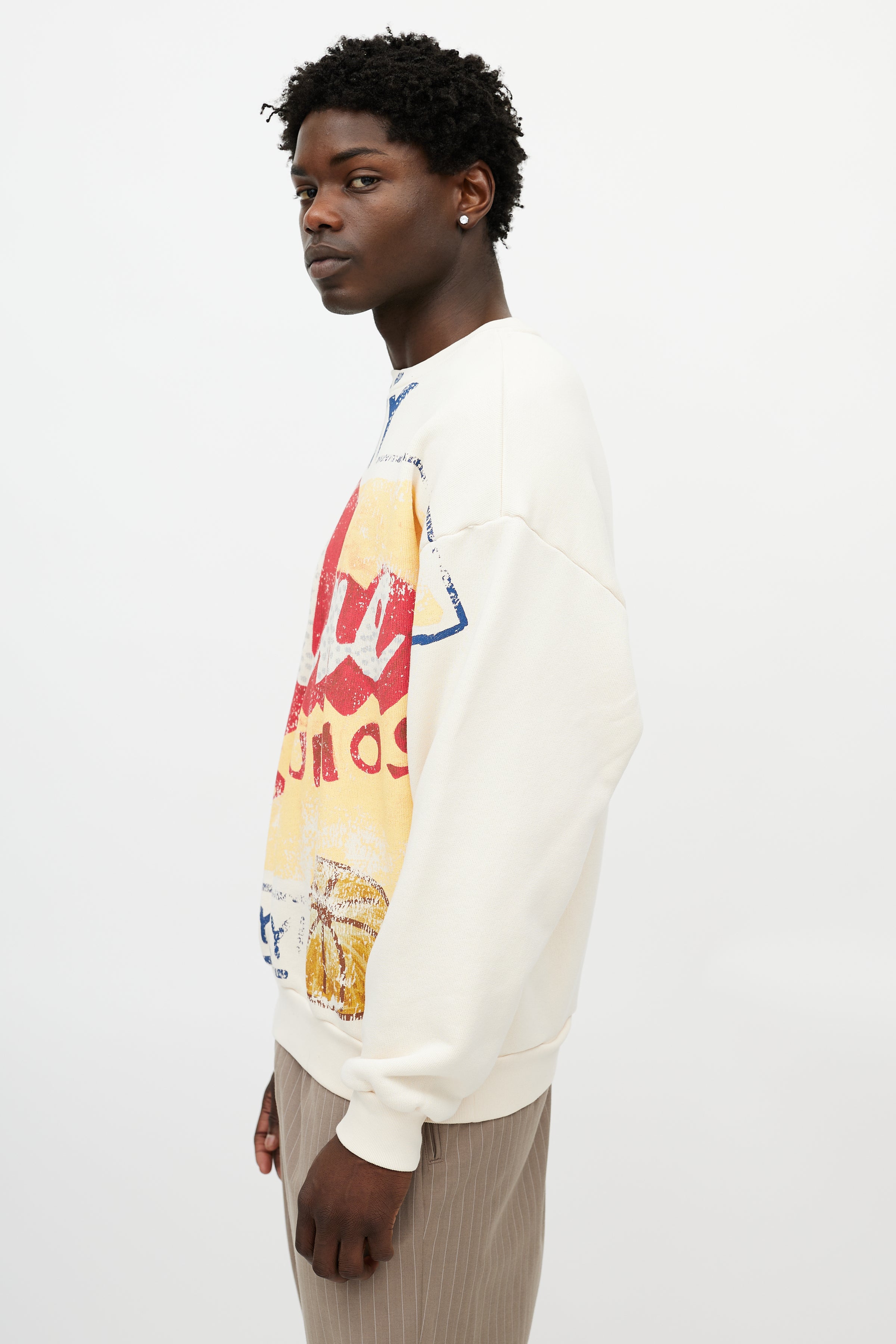 Acne Studios // Cream & Multicolour Enjoy Print Sweatshirt – VSP Consignment