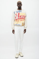 Acne Studios Cream & Multicolour Logo Sweatshirt