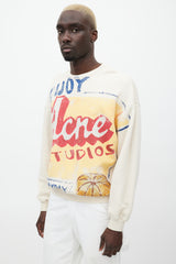 Acne Studios Cream & Multicolour Logo Sweatshirt