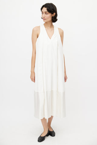 Acne Studios Cream Panelled Silk Dress