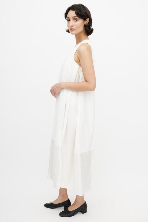 Acne Studios Cream Panelled Silk Dress