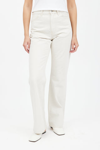 Acne Studios Cream Straight Leg Denim Jean