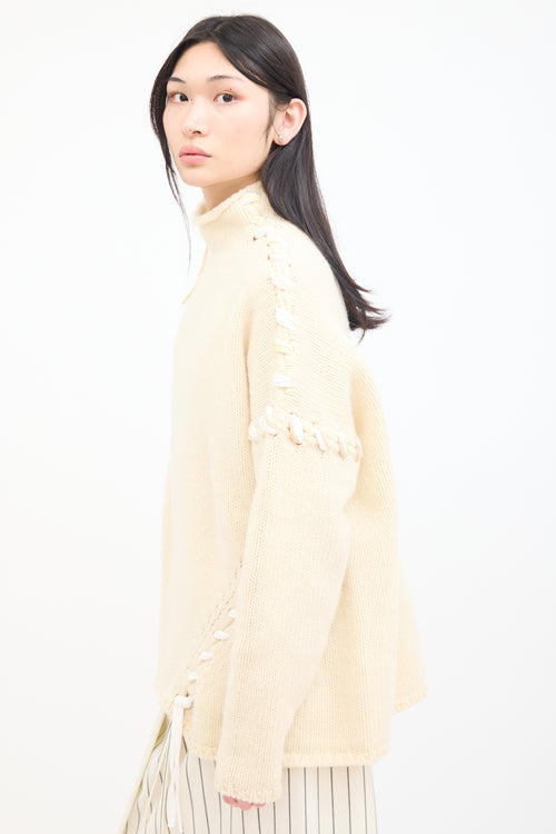 Acne Studios Cream Wool Kaneta Whip Stitch Sweater