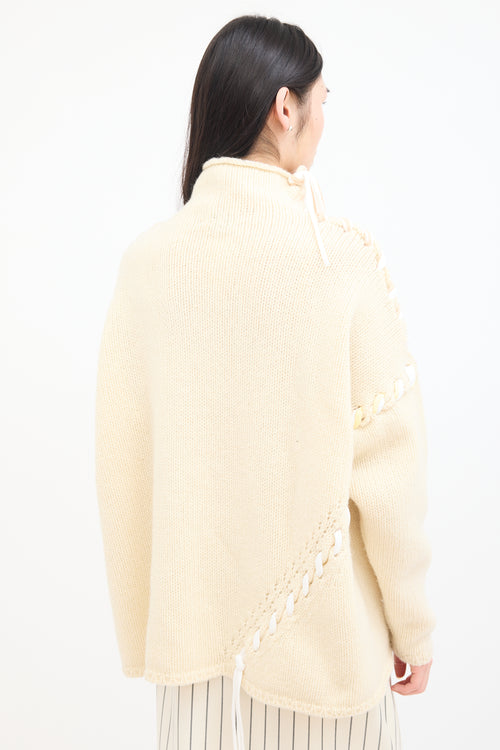 Acne Studios Cream Wool Kaneta Whip Stitch Sweater