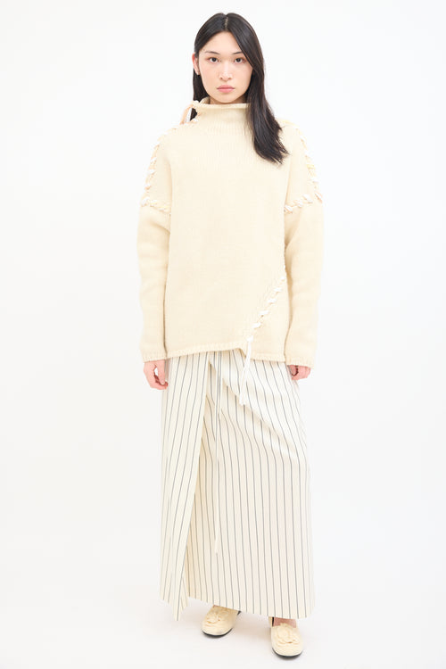 Acne Studios Cream Wool Kaneta Whip Stitch Sweater