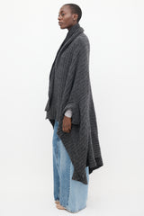 Acne Studios Dark Grey Mohair Alan Asymmetric Cardigan
