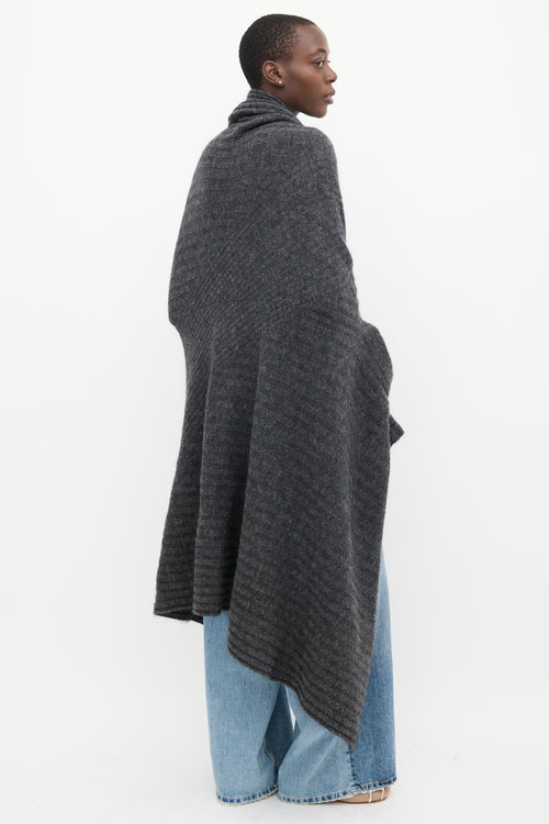 Acne Studios Dark Grey Mohair Alan Asymmetric Cardigan