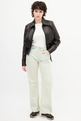 Acne Studios Metallic Brown Leather Jacket