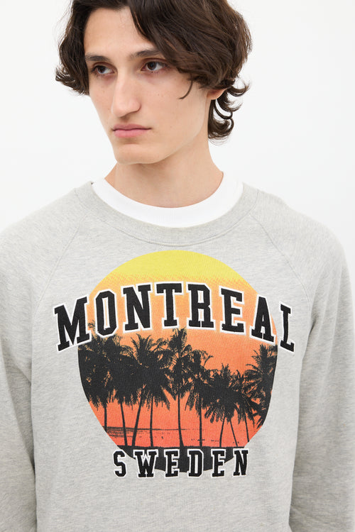 Acne Studios FW11 Heather Grey & Multicolour College Mont Crewneck