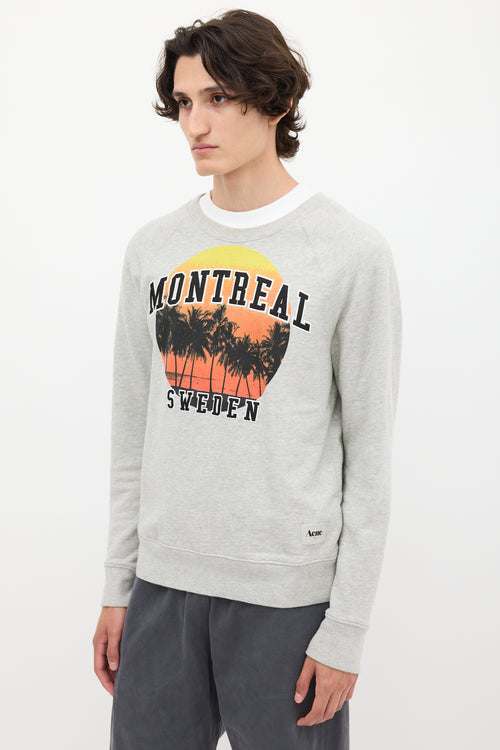 Acne Studios FW11 Heather Grey & Multicolour College Mont Crewneck