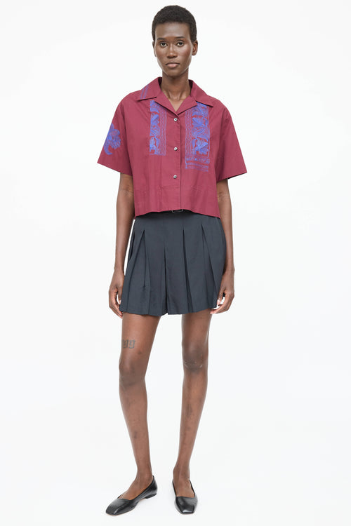 Acne Studios Floral Embroidered Camp Shirt