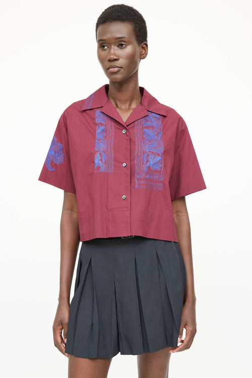 Acne Studios Floral Embroidered Camp Shirt