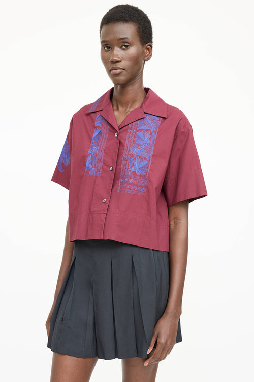 Acne Studios Floral Embroidered Camp Shirt