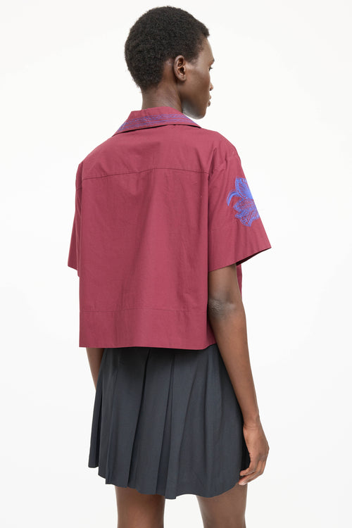 Acne Studios Floral Embroidered Camp Shirt