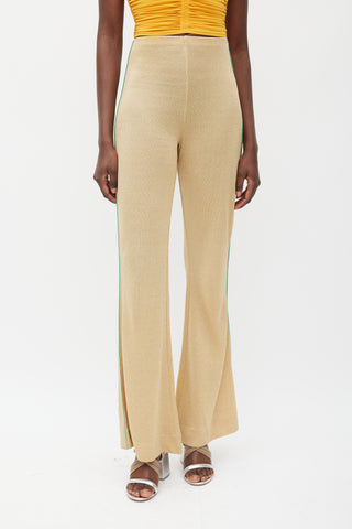 Acne Studios Gold & Green Sparkly Flared Pant