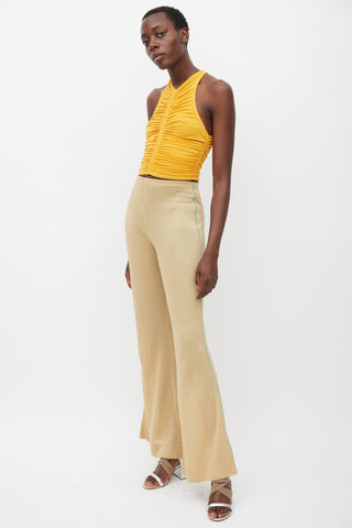Acne Studios Gold & Green Sparkly Flared Pant