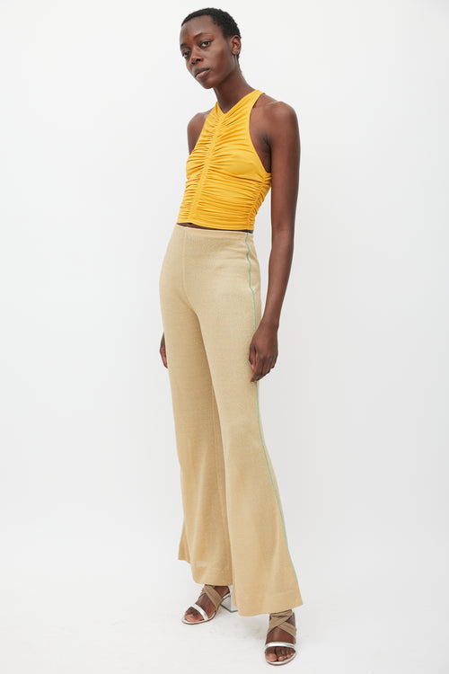 Acne Studios Gold & Green Sparkly Flared Pant