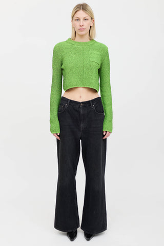 Acne Studios Marbled Cropped Knit Sweater