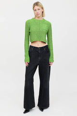 Acne Studios Marbled Cropped Knit Sweater
