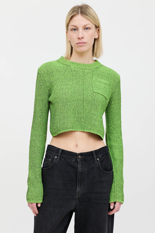 Acne Studios Marbled Cropped Knit Sweater