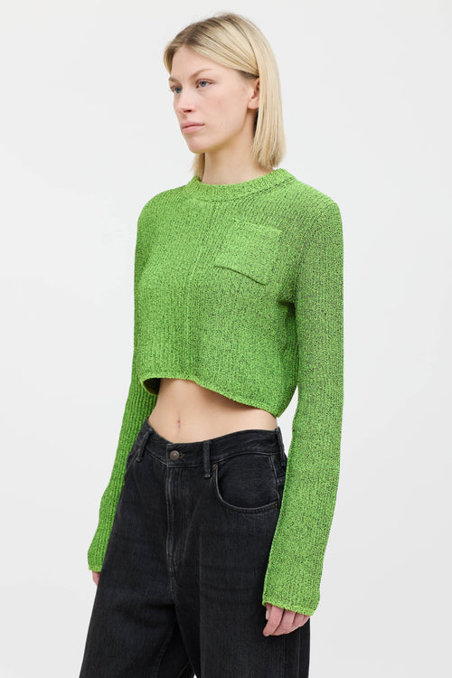 Acne Studios Marbled Cropped Knit Sweater
