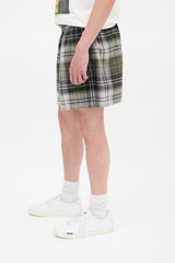 Acne Studios Green Plaid Drawstring Shorts