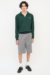 Acne Studios Green Wool Embroidered Collared Sweater