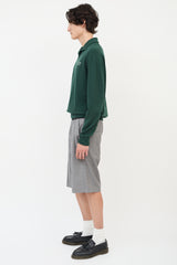 Acne Studios Green Wool Embroidered Collared Sweater