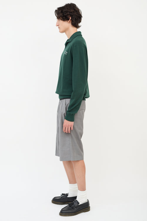 Acne Studios Green Wool Embroidered Collared Sweater