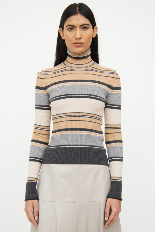 Acne Studios Brown & Grey Ribbed Top