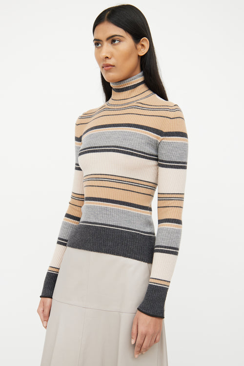 Acne Studios Brown & Grey Ribbed Top