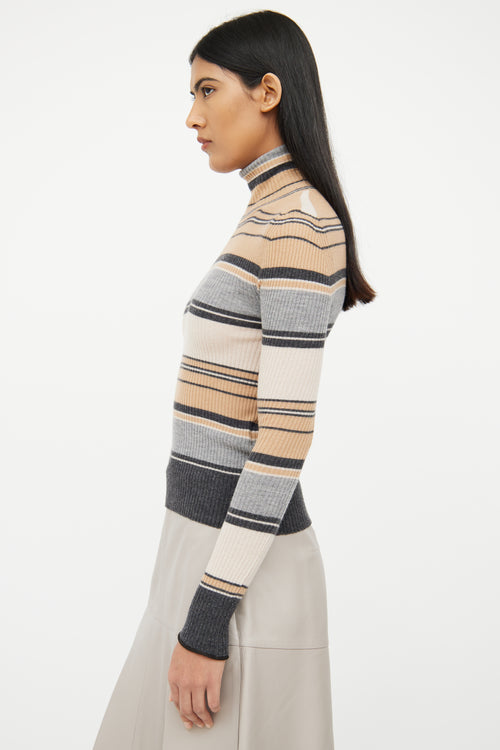 Acne Studios Brown & Grey Ribbed Top