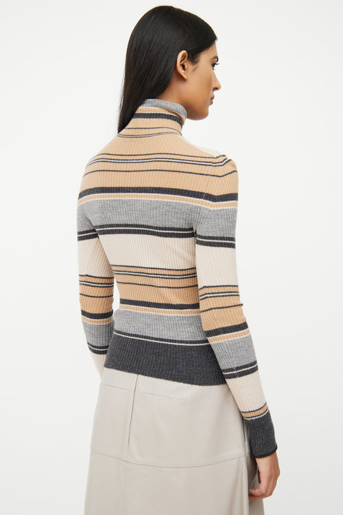 Acne Studios Brown & Grey Ribbed Top