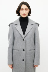 Acne Studios Grey Wool Hooded Coat