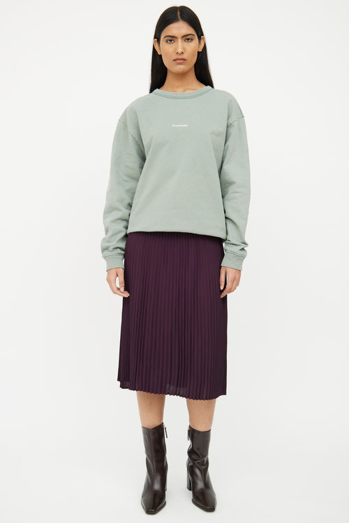 Acne Studios Green Logo Crewneck Sweater