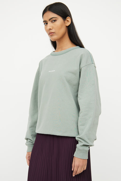 Acne Studios Green Logo Crewneck Sweater