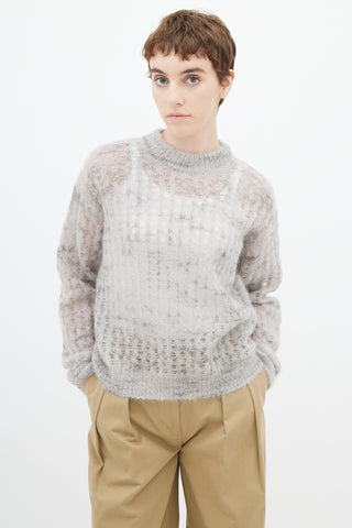 Acne Studios Grey Mesh Knit  Sweater