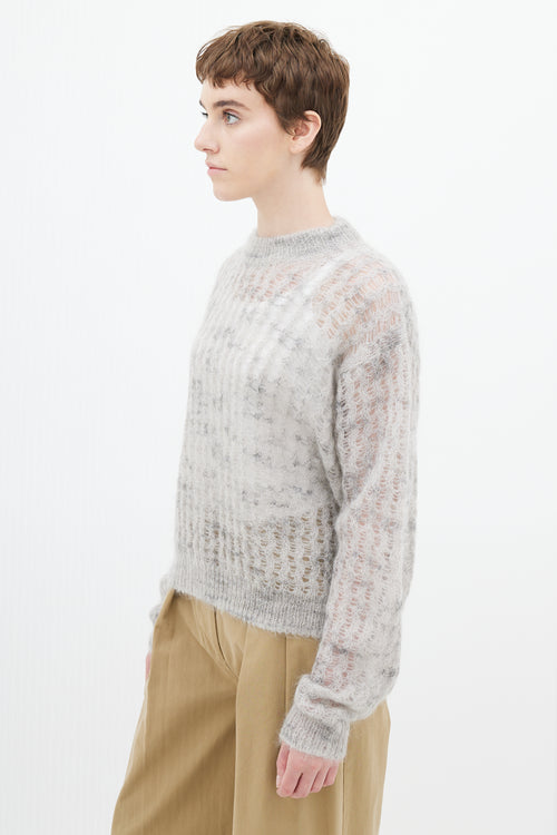 Acne Studios Grey Mesh Knit  Sweater