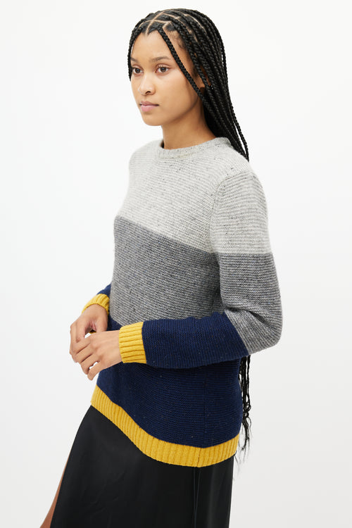Acne Studios Grey & Multicolour Striped Knit Sweater