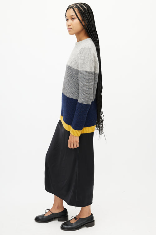 Acne Studios Grey & Multicolour Striped Knit Sweater