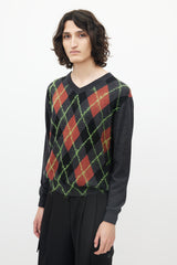 Acne Studios Grey & Multicolour Wool Argyle Sweater